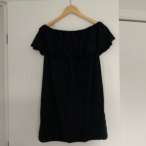 Zara Off The Shoulder Black Dress - Picture 1 of 3